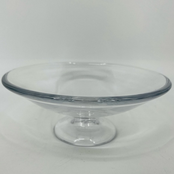 Simon Pearce Hand Blown Clear Crystal Pedestal Compote, Centerpiece Bowl Rare - Picture 8 of 16